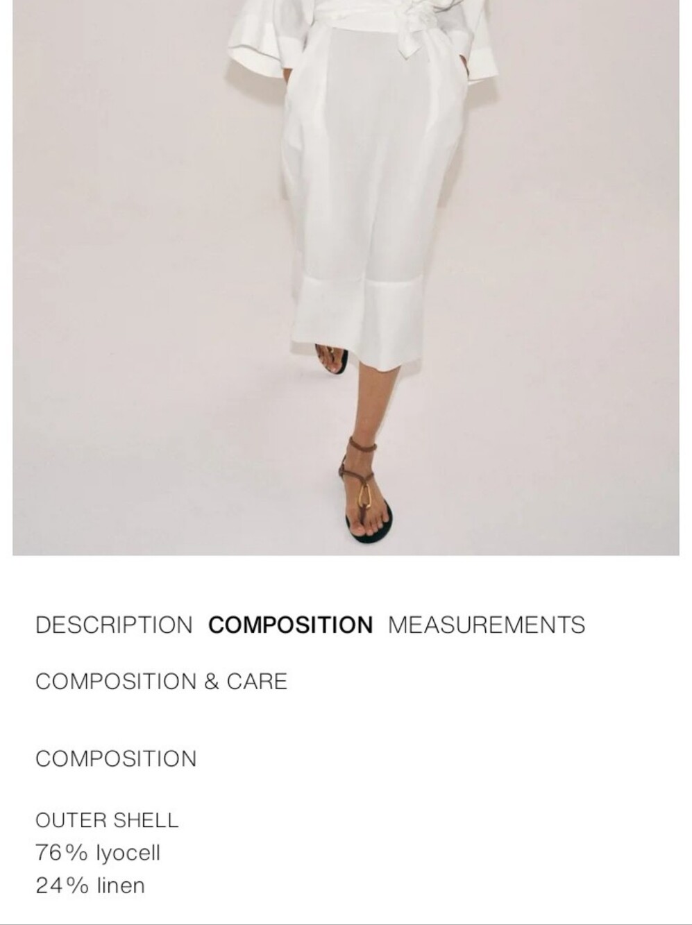 Zara Zw Colection Linen Blend Coastal Tunic Midi Dress with Long Tie Belt - Picture 15 of 16